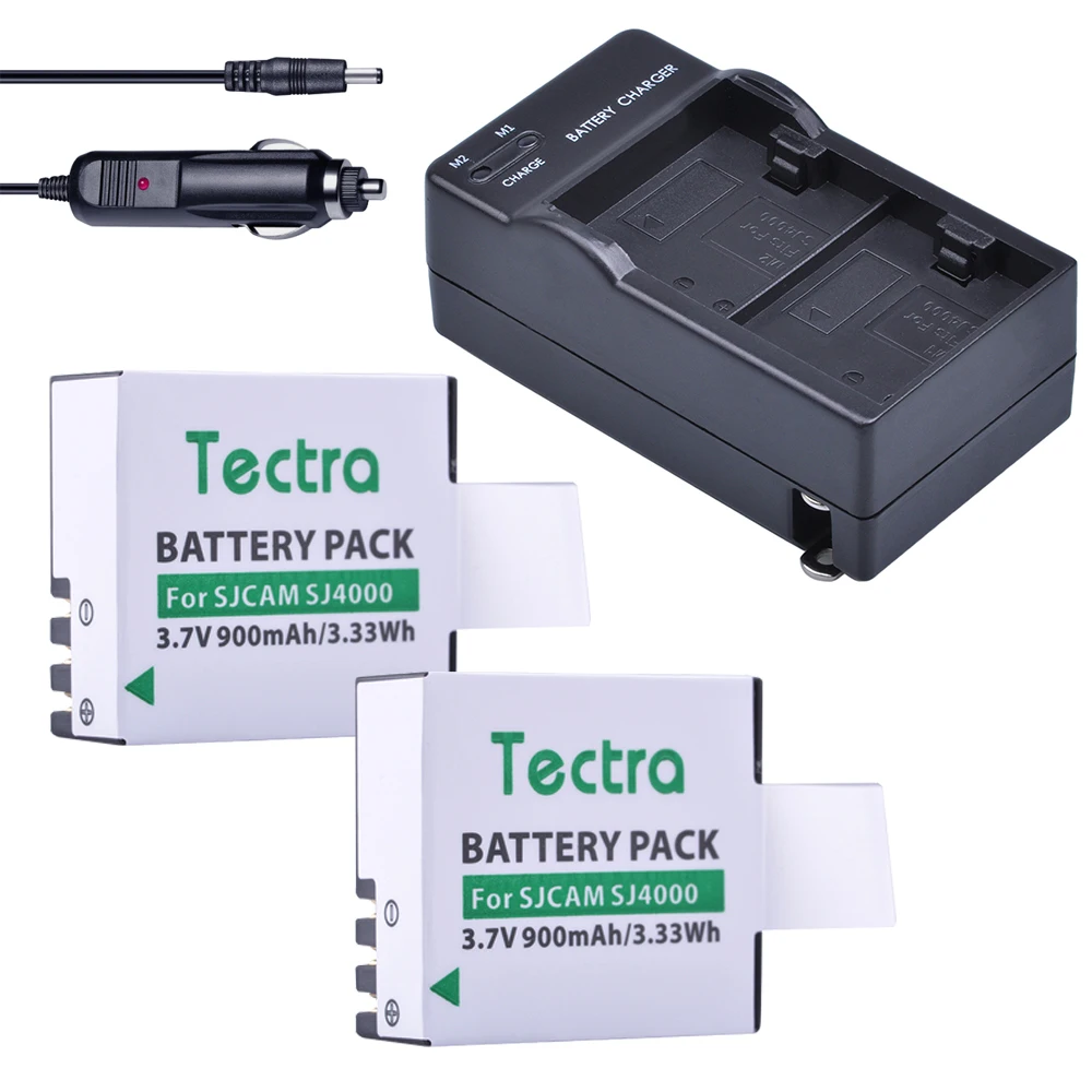 

Tectra 2Pcs SJCAM SJ4000 Battery +Dual Charger US/EU for SJCAM SJ4000 SJ 5000 SJ6000 SJ7000 SJ8000 SJ9000 SJM10 Sports Camera
