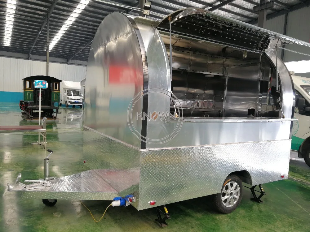220cm Pure stainless steel street mobile food trailer cart with can be customized for sale | Бытовая техника