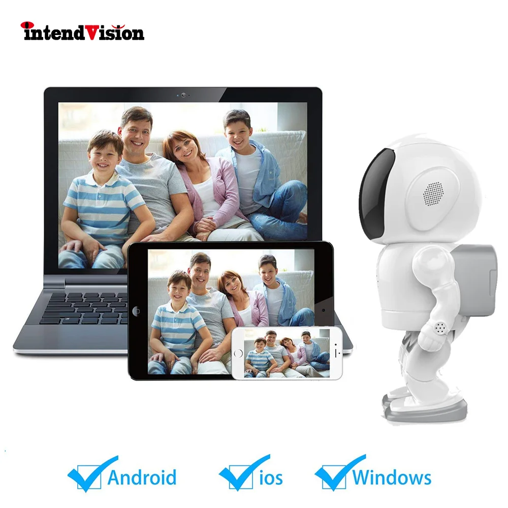 Intendvision детская сопровождение Робот беспроводная камера 1080p Wifi детский монитор с