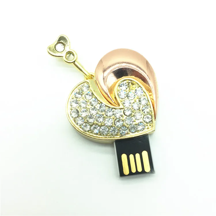 Подарочная металлическая usb флешка с сердцем 8g 16g 32gb 64GB флэш-память палка