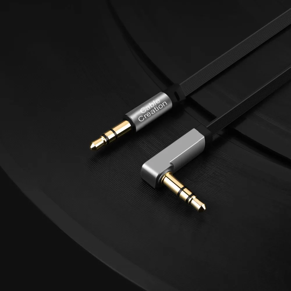 Кабель CableCreation [2-Pack] 3 5 мм вспомогательный под прямым углом 90 градусов совместимый