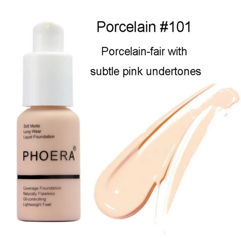 PHOERA Soft Matte Long Wear Foundation Liquid Face Makeup Coverage Naturally Oil-controlling Lightfeel Cream |