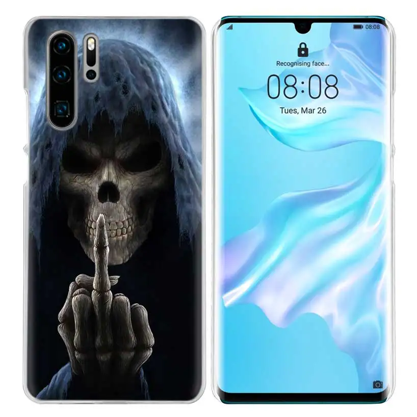 05 Чехол Grim Reaper Skull Skeleton для huawei P20 P30 P Smart Nova 4 3i P10 P9 P8 mate 10 20 lite Pro Mini жесткий чехол для телефона из ПК - Цвет: 05