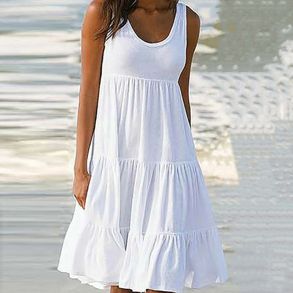 Повседневное Розовое женское платье женские пляжные летние платья сарафан с