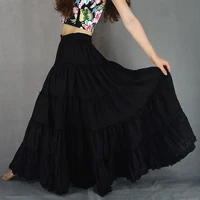 2018 summer casual gypsy boho full circle 100 cotton dance black female pleated long maxi skirts with womens