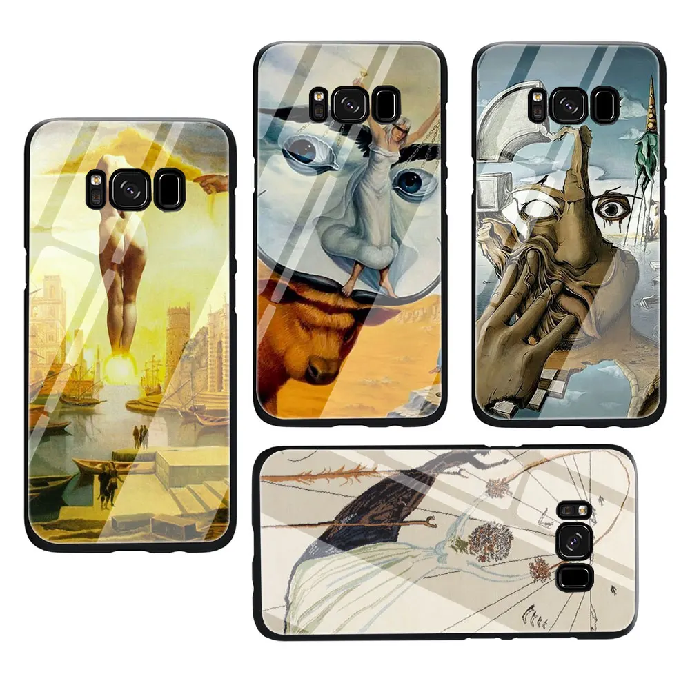 Salvador Dali Art Painting Tempered Glass Phone Cover Case For Galaxy S7 edge S8 9 10 Plus Note 8 A10 20 30 40 50 60 70 | Мобильные