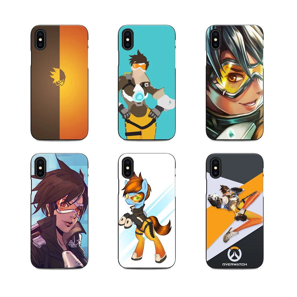 Overwatch characers tracer мягкий силиконовый черный чехол для телефона iPhone XR XS MAX 6 7 8 plus 5 5S 6s se