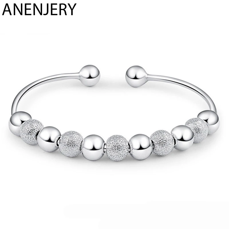 ANENJERY 925 пробы серебро горячая распродажа женские браслеты с удачливыми бусинами