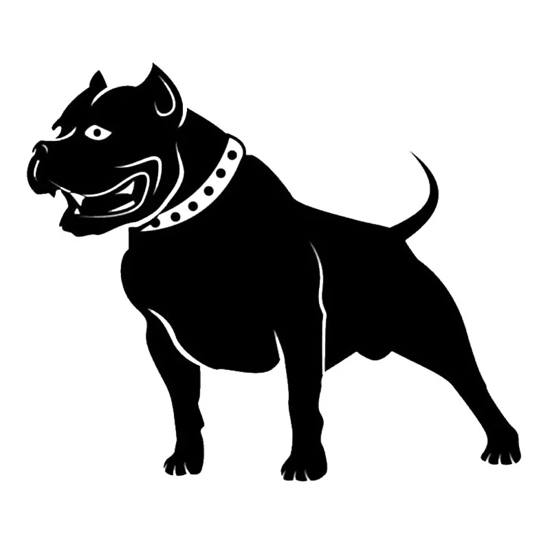 Черные автомобильные наклейки с собаками Pitbull 13 7*11 7 см милая Водонепроницаемая
