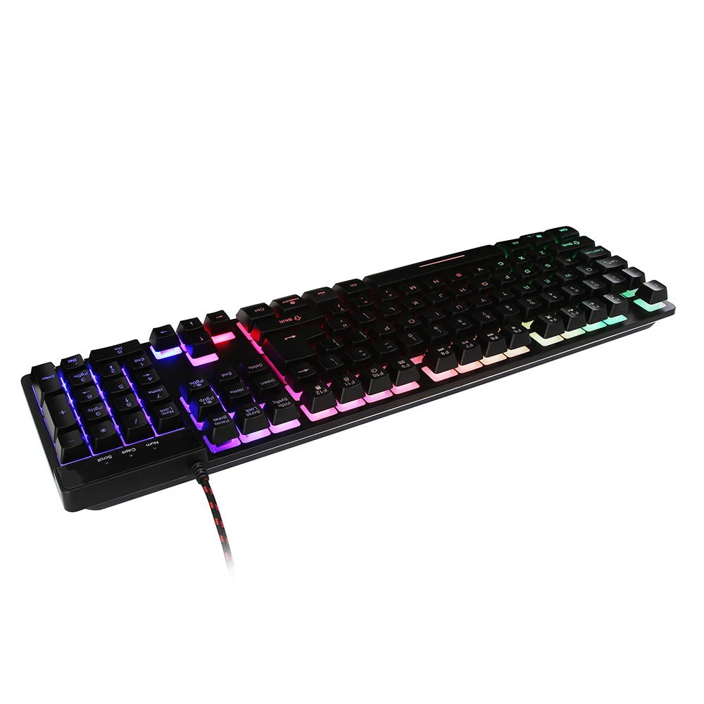 CHUYI игровая Механическая Подсветка сенсорная клавиатура USB Wired104 клавиши реальный RGB светодиодный антипривидный металлический геймер клавиатура для overwatch