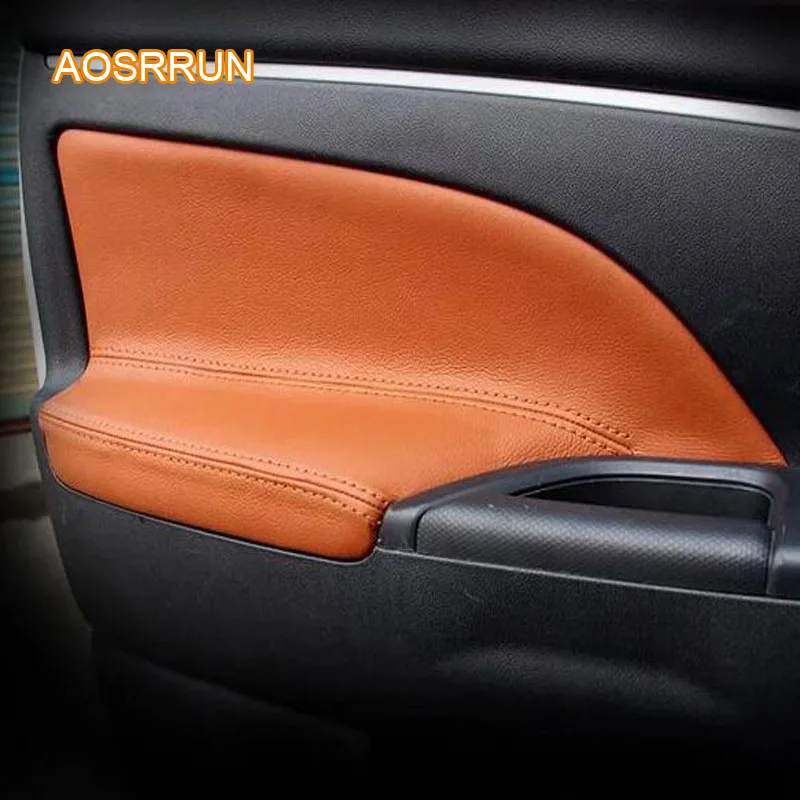 AOSRRUN подлокотник для автомобильной двери из натуральной кожи, чехол для внутренней двери, подлокотник, автомобильные аксессуары, чехол для Mitsubishi ASX