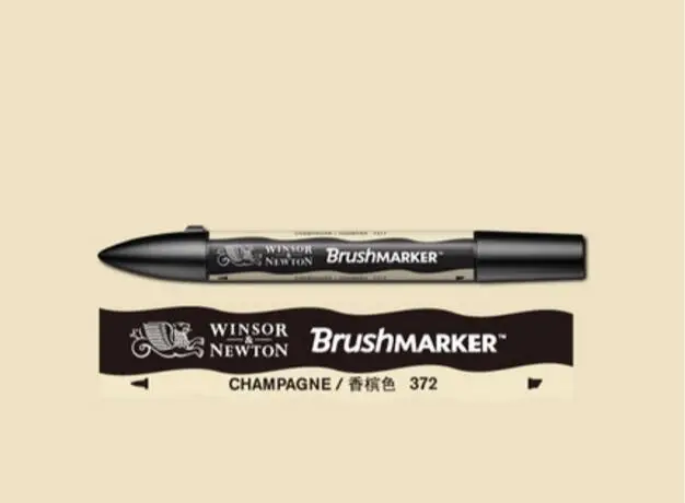 Winsor& Newton кисть-Маркер ручки краски на спиртовой основе быстрая сушка черный серый розовый фиолетовый тон - Цвет: Champagne