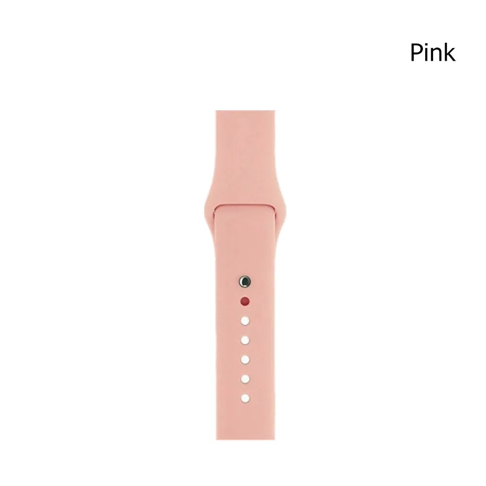 pink Классический спортивный силиконовый ремешок для Apple Watch серии 5 4 3 2 мягкий сменный ремешок для iWatch 38 42 мм ремешок 40 44 мм браслет - Цвет ремешка: pink