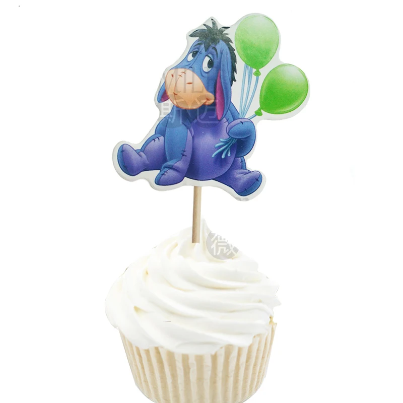 48 шт./лот новинка Винни Тигр Микки тема мультяшный кекс мороженое торт топперы