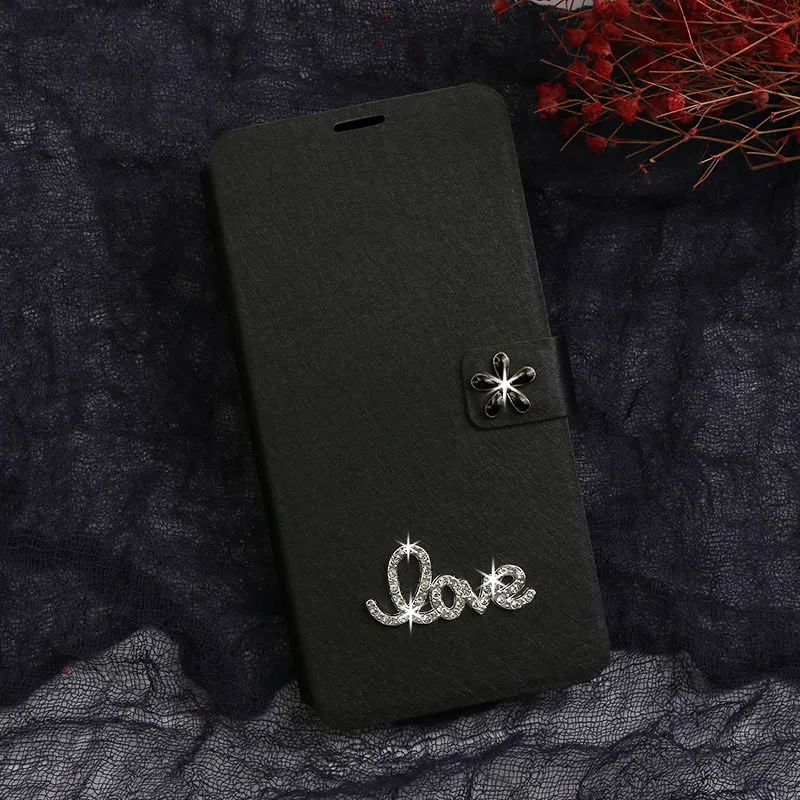 Black W Love Для Apple iPhone 4, 4S, 5, 5S, SE, 6, 6 S, 7, 8 Plus, 6 P, 7 P, 8 P Plus, роскошный чехол-книжка из искусственной кожи, чехол-кошелек, мягкий чехол, подставка, Fundas - Цвет: Black W Love