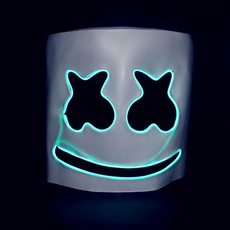 F0001-Green Маска диджея Зефирное лицо маски с подсветкой DJ marshmello шлемы косплей для хеллоуина и карнавала опора для marshmello праздничные Вечерние - Цвет: F0001-Green