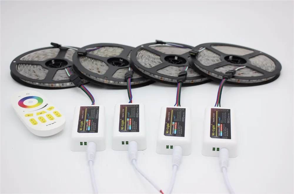 Фото Гибкая светодиодная ленсветильник RGB 5050, 20 м, 50 светодисветодиодный, s/m + 4 шт., 4-зонный пульт управления + пульт дистанционного управления №2