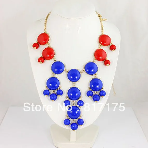 Fashion red and blue bib statement necklace free shipping mix $15 | Украшения и аксессуары