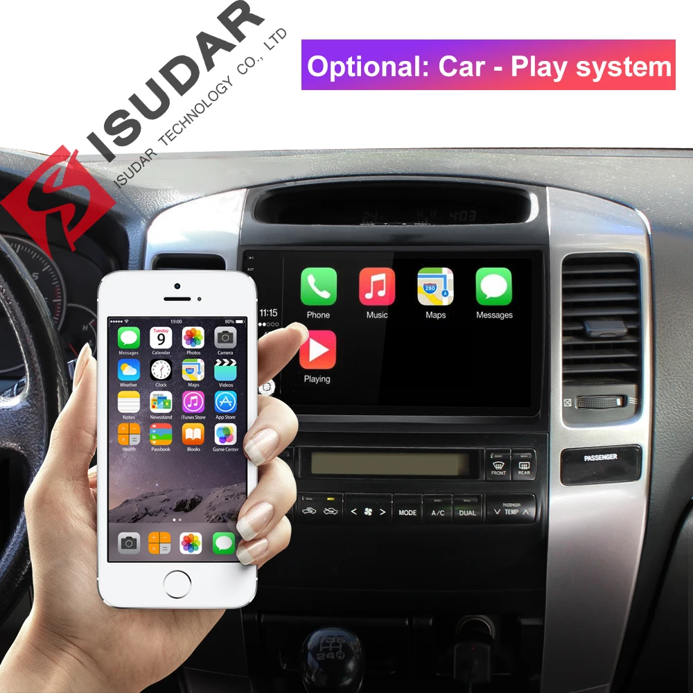 Isudar 2 Din Автомобильный мультимедийный плеер Android 9 для Toyota/Prado 120 2004-2009 автоматическое радио GPS навигация FM камера USB DVR DSP OBD