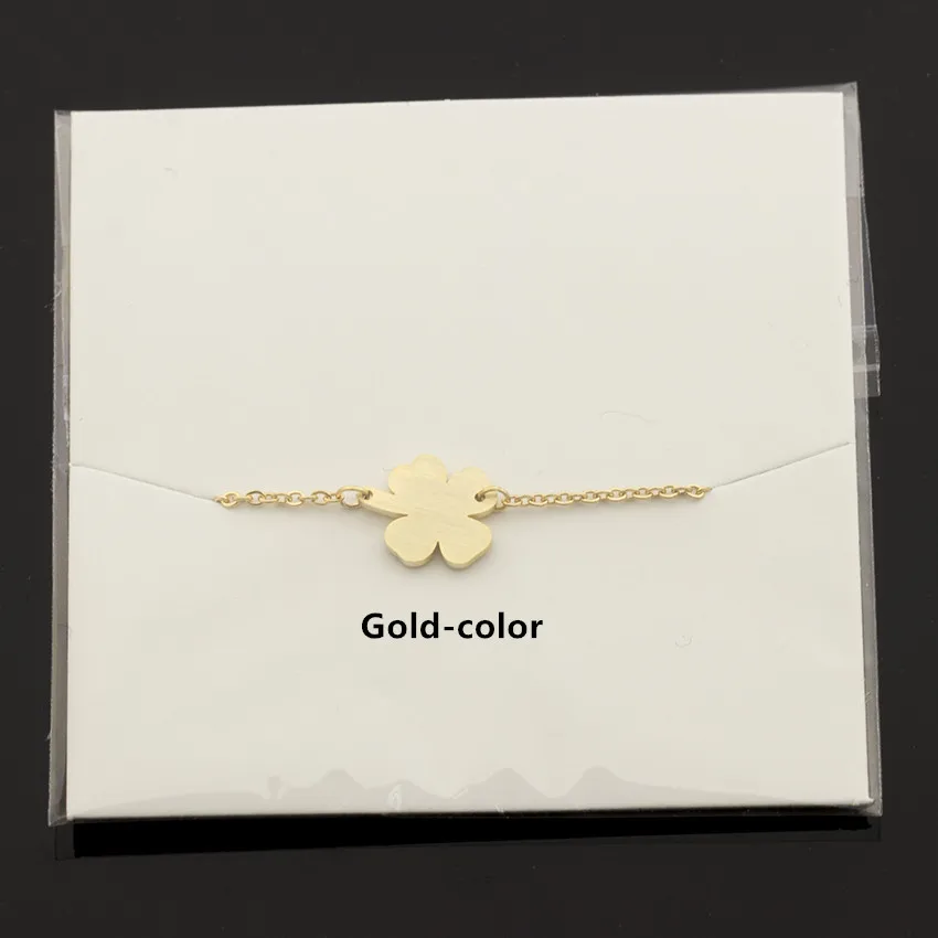 V Attract BFF ювелирные изделия Boho Luck Золото Серебро Ketting четыре листа клевера браслет для женщин нержавеющая сталь цепь Pulseira