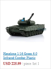 Henglong 1/16 зеленый 6,0 инфракрасный боевой Леопард 2a6 rc Танк 3889 Вт/360 револьверная отдача ствола TH12757