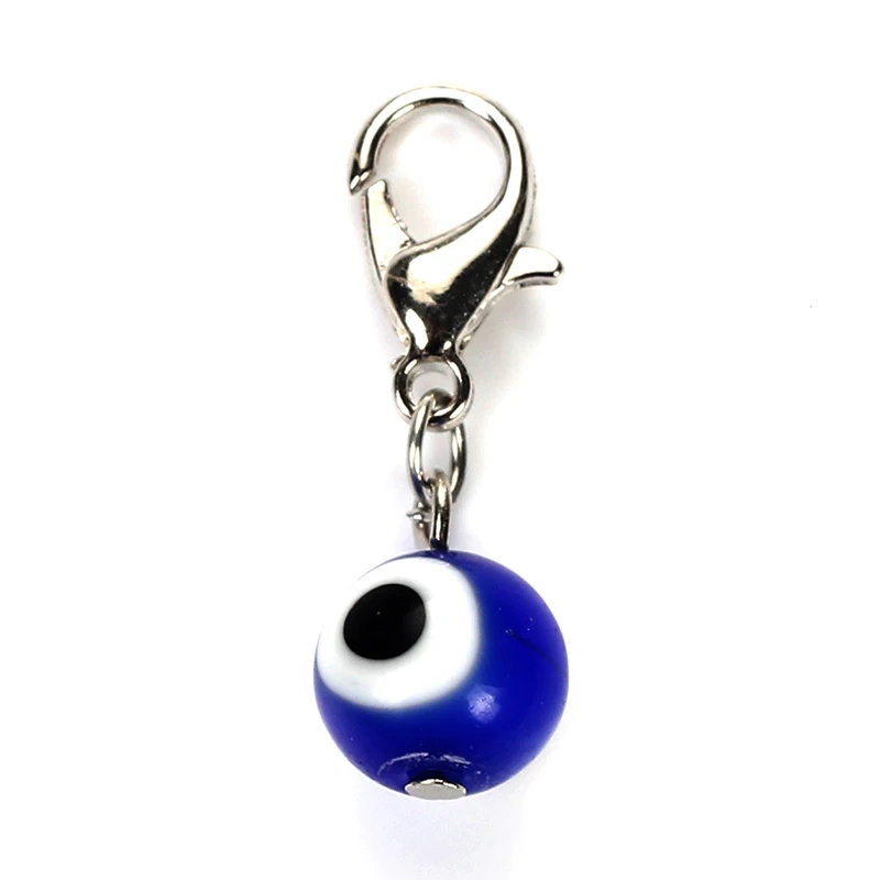 Lucky Eye 5/6pcs/lot Colorful Evil Eye Beads Charms Lobster Clasp Pendant Brooch Key Chain Jewelry Accessories Findings EY4922