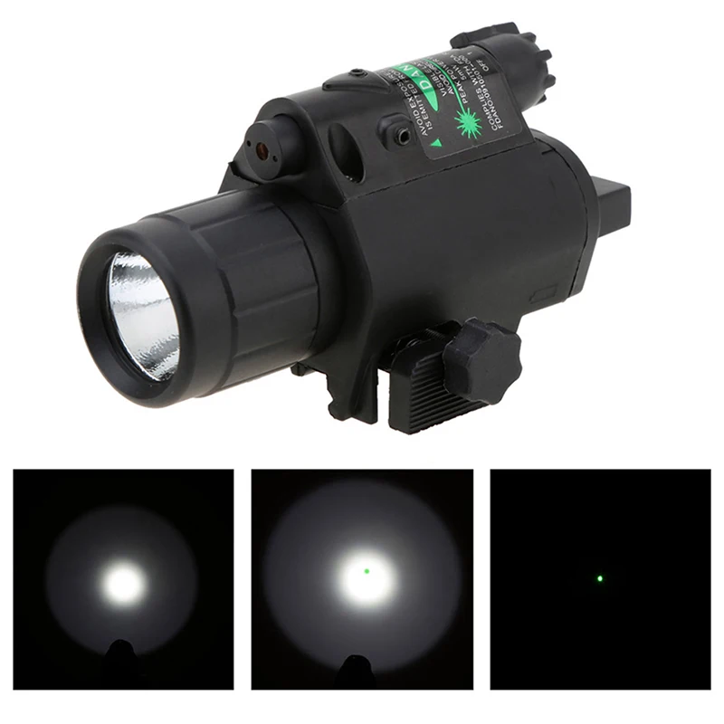 

Combo Green/Red Laser Sight and LED Flashlight with 20mm Picatinny Rail Mount for Glock 17 19 22 Hunting Rifle
