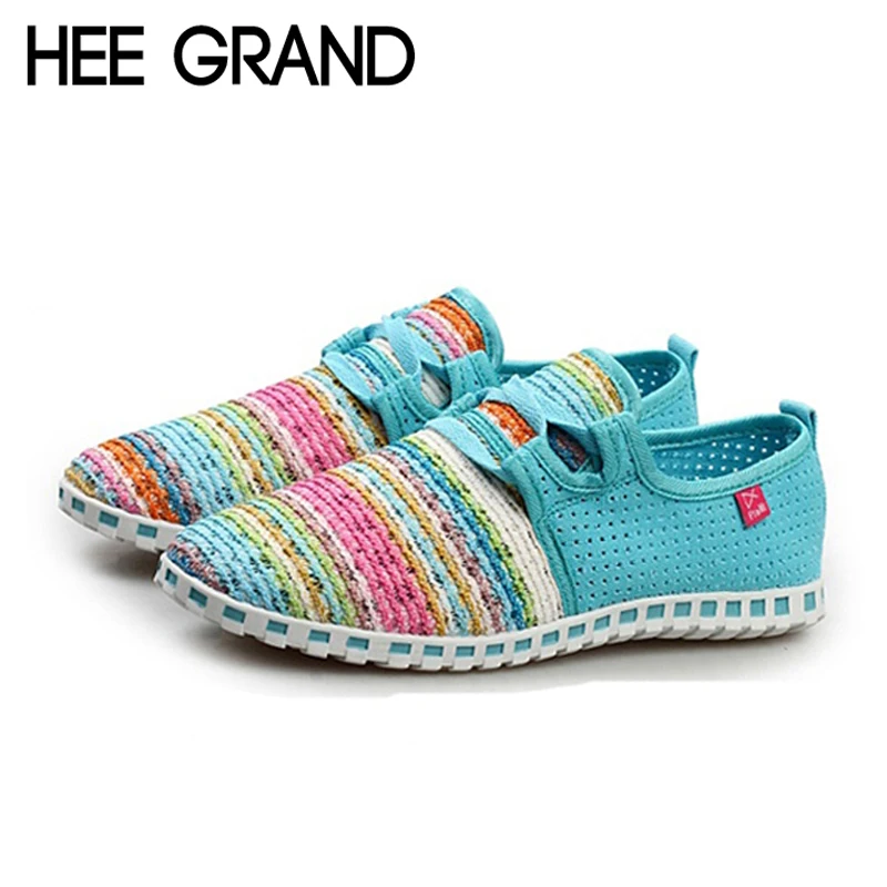 HEE GRAND Summer Flat Shoes Woman Comortable Casual Lace-Up Flats Breathable Outdoor Women Shoes 3 Colors Size 35-40 XMF263