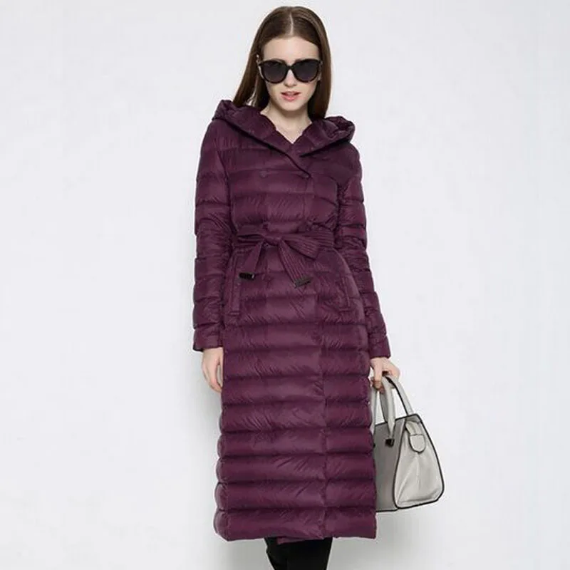 Женская теплая зимняя куртка белый Ультра-светильник парка на утином пуху