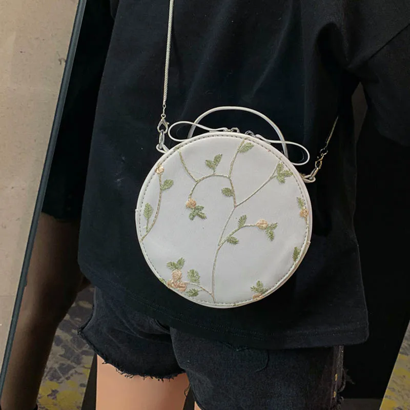 

Ruique Girls Sweet Cute Round Shaped Shoulder Bag Women Fashion Summer Travel Messenger Bag Candy Color Flower Crossbody Bag