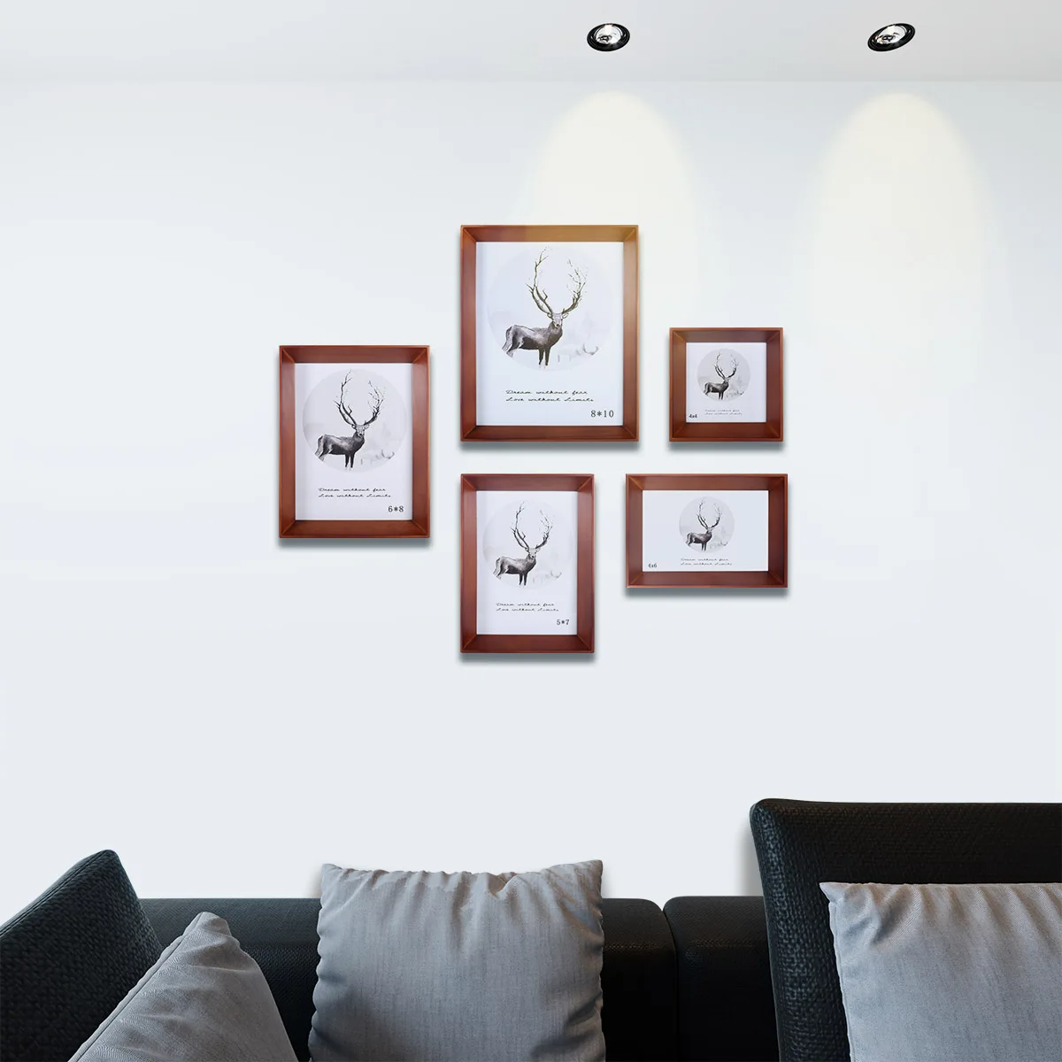 Коричневая деревянная фоторамка дисплей из настоящего стекла рамка для картин