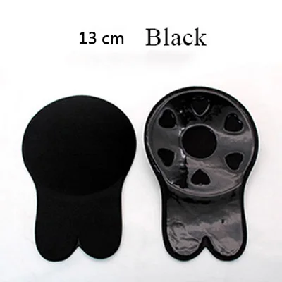 Black 13cm 1 пара, Женский самоклеющийся бюстгальтер пуш-ап, укороченный топ, силиконовый чехол на соски, наклейки, Женский невидимый бюстгальтер без бретелек - Цвет: Black 13cm