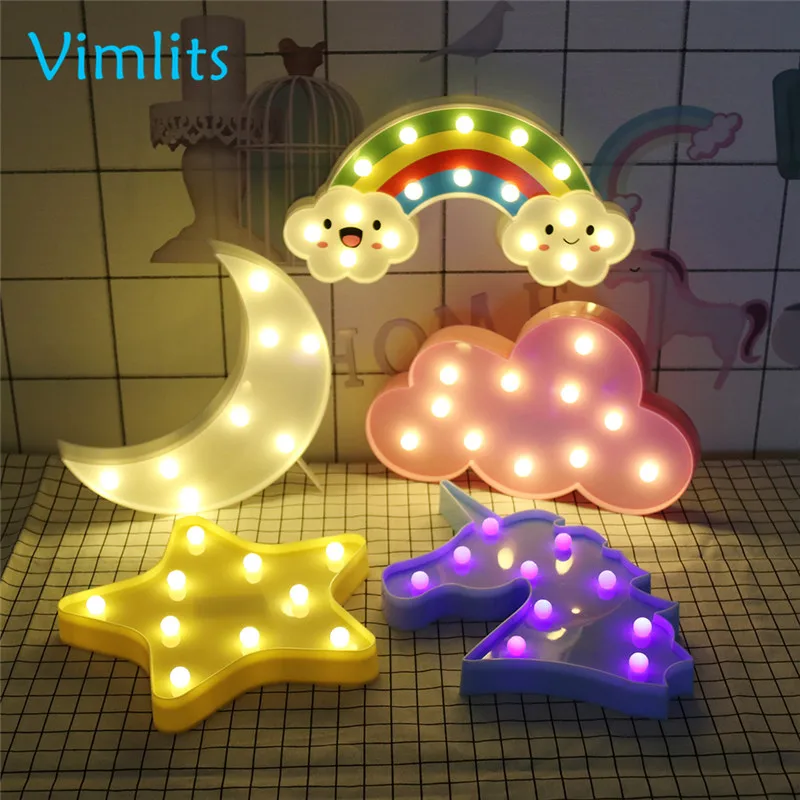 Vimlits светодиодный ночник облако лампы Luminaria милый розовый сине-белые Ночная