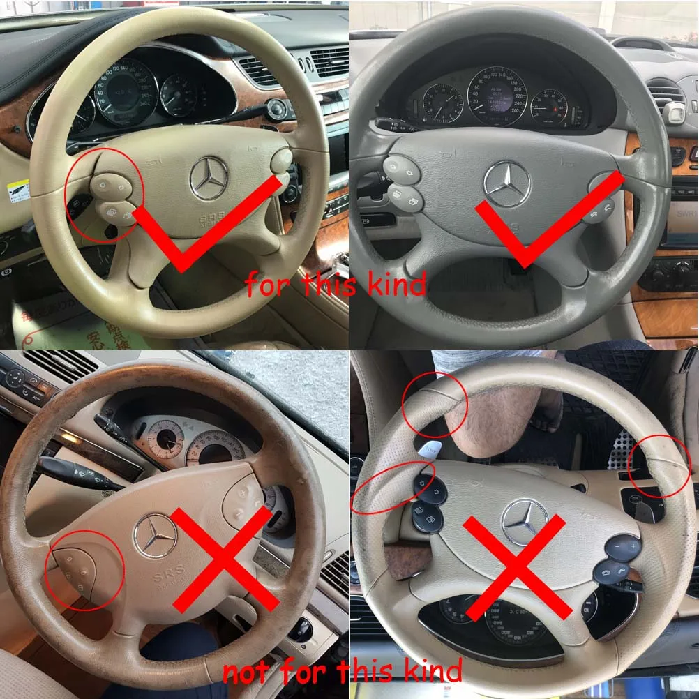 Бежевые кожаные светильник деревянный Руль Обложка декор для Benz 03-09 W209 C209 CLK CLK320 CLK550 06-09 W211 S211 E E280 E320 E500