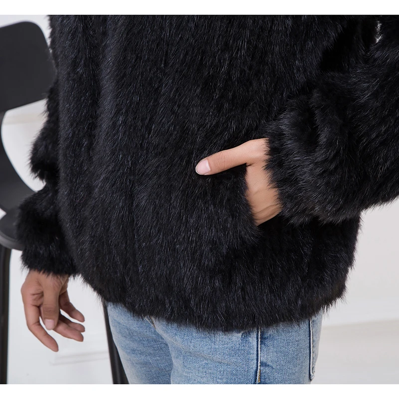 Женская шуба из натурального меха норки черная Шуба с капюшоном и подкладкой