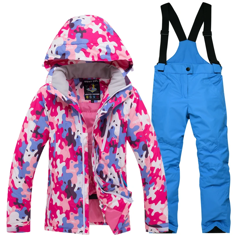 2019 Hot Windproof Children's Ski Suits Winter Suit outdoor Sports Warm Waterproof Girls Jacket + Pants Free Shipping | Спорт и