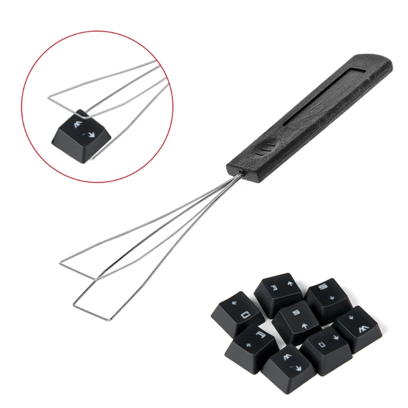 Новый стальной провод Клавиатура Ключ Keycap Съемник пластиковое устройство для