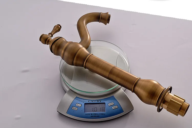 Бесплатная доставка античный бронзовый смеситель для ванной комнаты на высокой