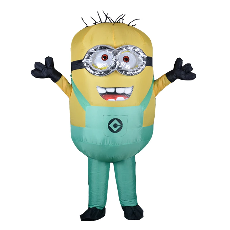 2 eyes green Minion Хэллоуин Косплэй Детский костюм для вечеринок взрослый Миньон надувные миньон костюм талисман синий зеленый красного цвета костюм с миньонами; карнавал - Цвет: 2 eyes green Minion