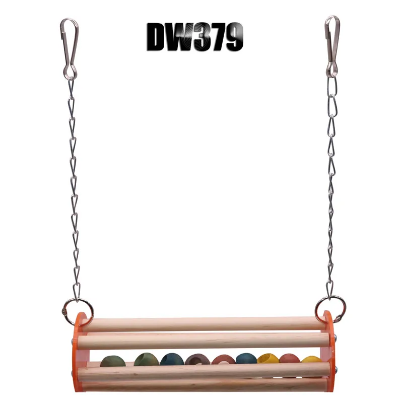 DW379 1 шт., деревянная птичья клетка, птичье гнездо, аксессуары для украшения дома, игрушка для укуса птицы, попугай, слинг, мост, цепь, подвесные игрушки - Цвет: DW379