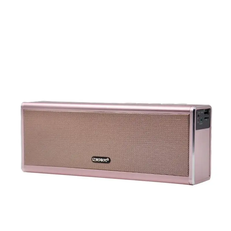Rose Gold Металлический двойной 20 Вт беспроводной Bluetooth 4,0 HIFI стерео супер бас динамик перезаряжаемый 4000 мАч Внешний аккумулятор Handfree AUX звук динамик - Цвет: Rose Gold