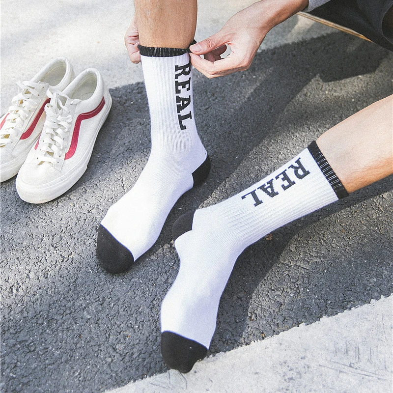 Новые модные мужские носки в стиле хип хоп для скейтборда с надписью пота