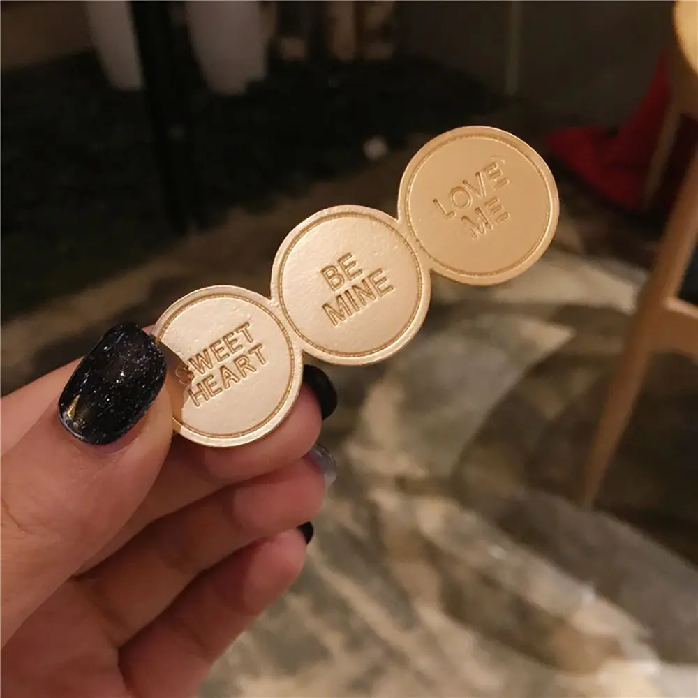 1 шт. заколка для волос с надписью на английском в Корейском стиле металлическая