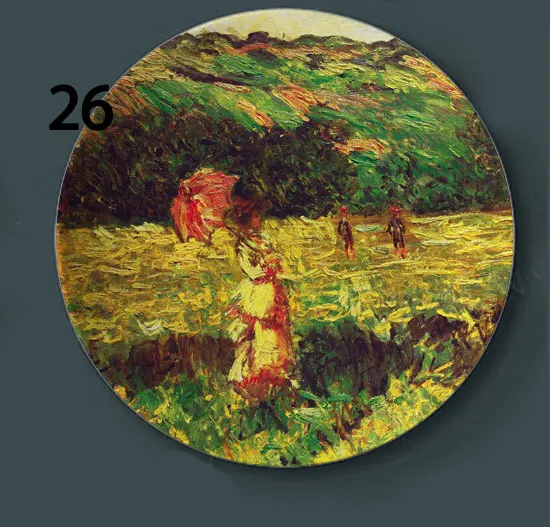 26 Laude Monet Роспись стен гобелены тарелки керамические домашние декоративные блюдо Отель гостиная фон дисплей масляной живописи тарелки - Цвет: 26
