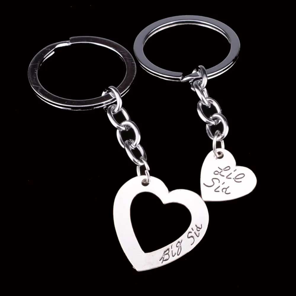 2 шт. брелок для ключей с сердцем и сестра key chain ring keyring keychainkey | Брелоки -32683587382