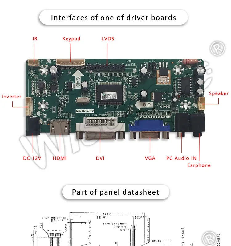 12,1 дюймов HDMI ЖК-дисплей на тонкопленочных транзисторах на тонкоплёночных транзисторах 800*600(пикселей) с 41 контактный LVDS VGA динамик управление драйвер платы для промышленной продукции