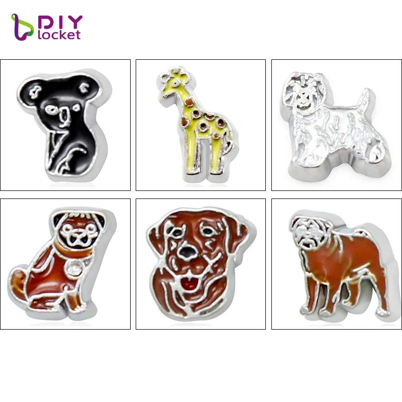 10 шт. подвески из цинкового сплава в виде животных|floating charms|zinc alloycharms floating locket |