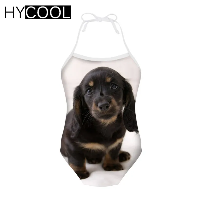 R2106BS HYCOOL/детская одежда для купания; купальный костюм с принтом французского бульдога; Купальник для девочек; боди; цельные купальные костюмы; детское бикини - Цвет: R2106BS