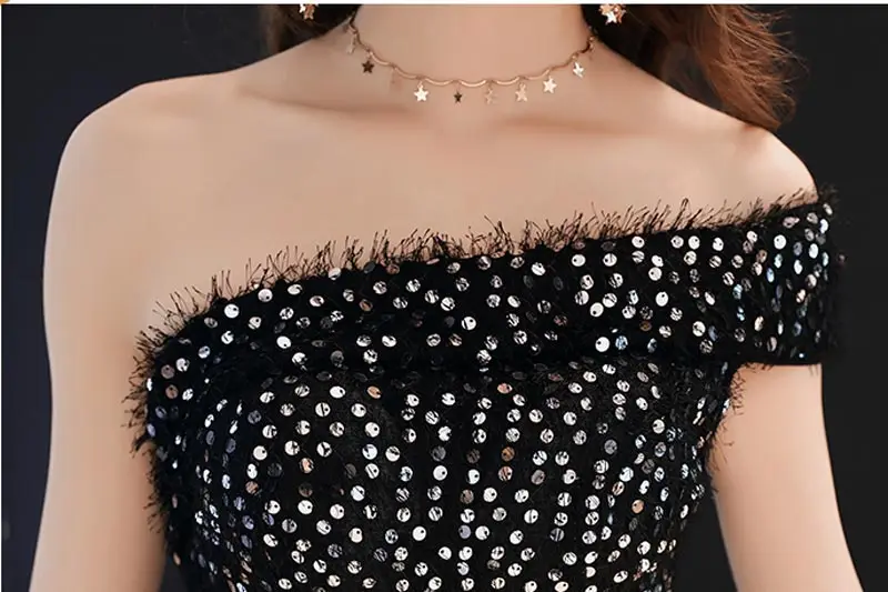 FADISTEE Новое vestido de festa милое длинное вечернее платье невесты Вечерние платья на одно плечо платья для выпускного вечера со стразами Сексуальная Талия разрез