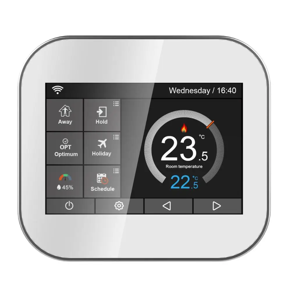 

Wifi color touch screen thermostat for electrlc heating 16A （16PIECE+16NTC）